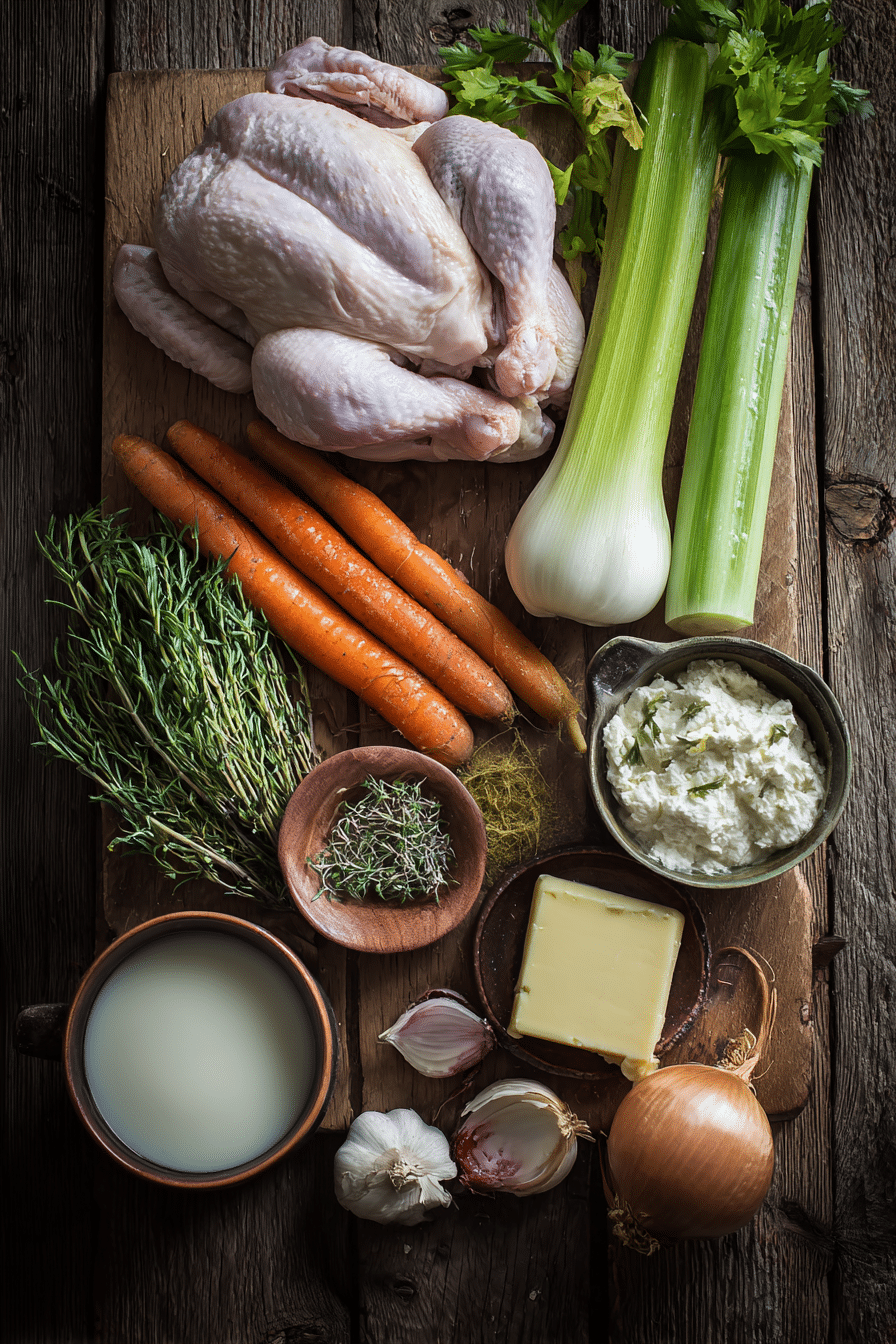 ingredients-soupe-belge-poulet-creme ingrédients soupe belge de poulet à la crème