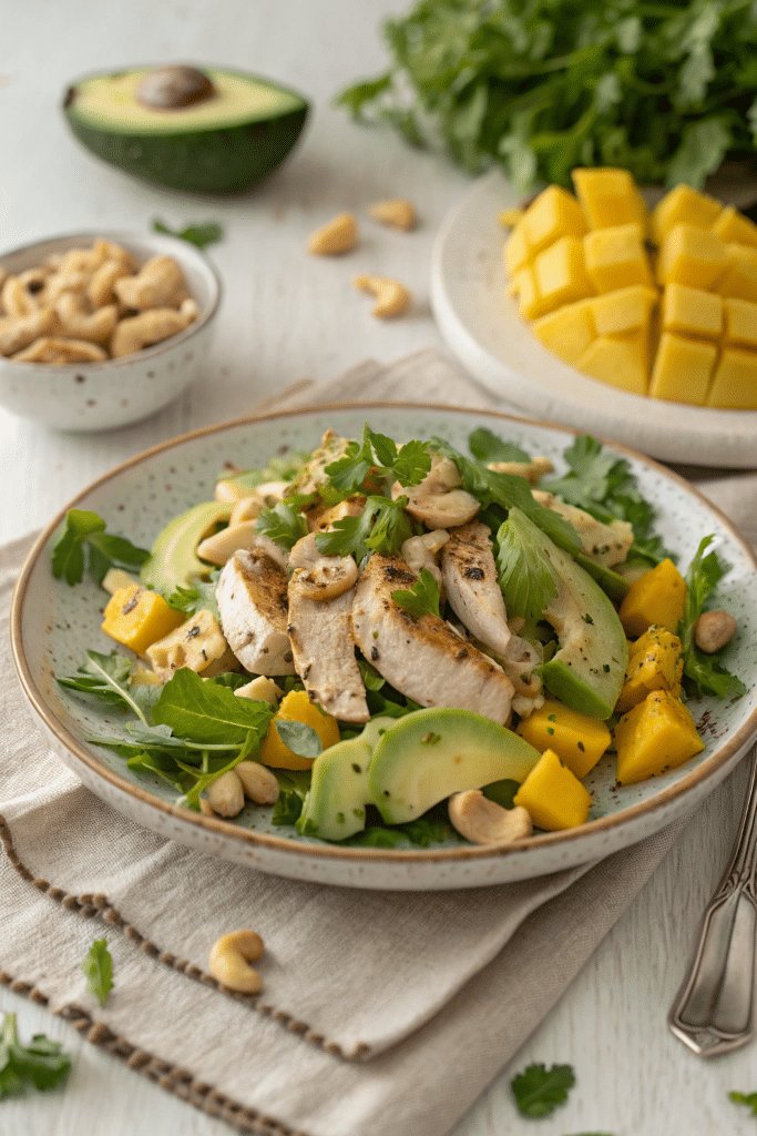 presentation-salade-composee-poulet Présentation d’une salade composée avec reste de poulet
