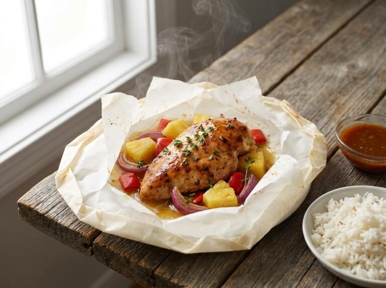 Blancs de Poulet à l&rsquo;Ananas en Papillote
