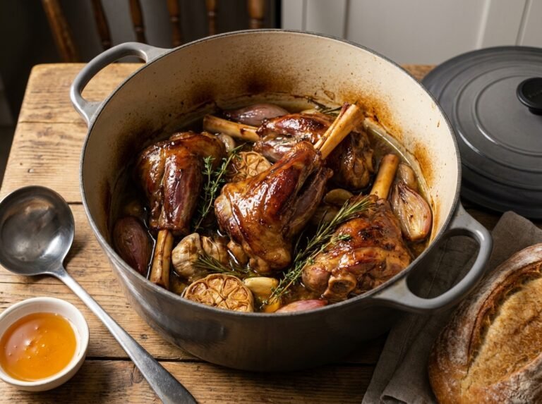 Souris d’Agneau Confites à la Cocotte & Miel Doux : une recette fondante et raffinée