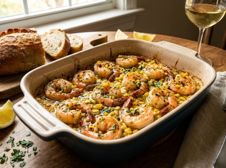 Crevettes au beurre à l&rsquo;ail et maïs rôtis au four : une recette facile, gourmande et pleine de saveurs