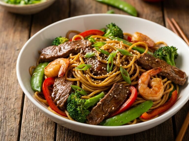 Beef & Shrimp Stir-Fry Noodles