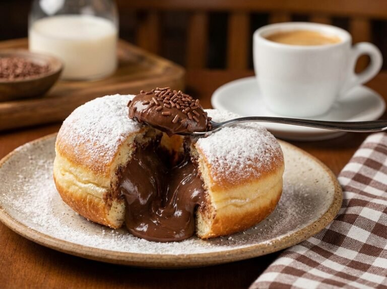 Beignet Sucré Farci au Brigadeiro