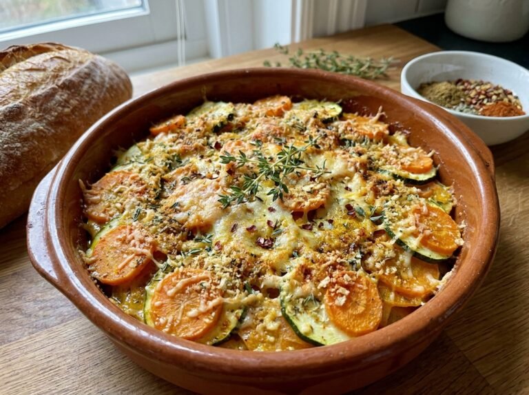 Gratin carotte-courgette aux épices douces