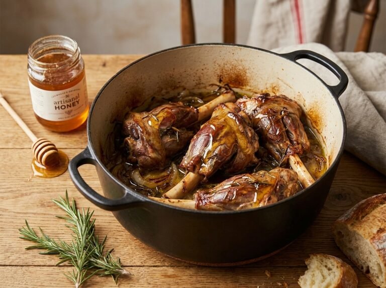 Souris d’Agneau Confites à la Cocotte & Miel Doux : une recette fondante et raffinée