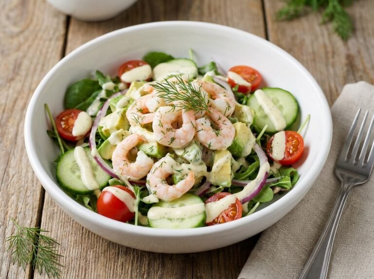 Salade de crevettes & avocat crémeuse : une recette fraîche et gourmande
