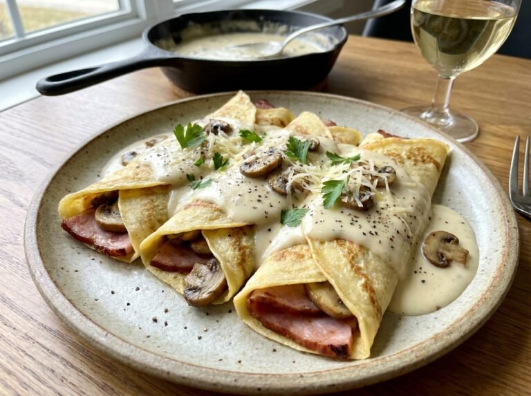 Crêpes Jambon-Champignons à la Sauce Crème : Une Recette Gourmande et Réconfortante