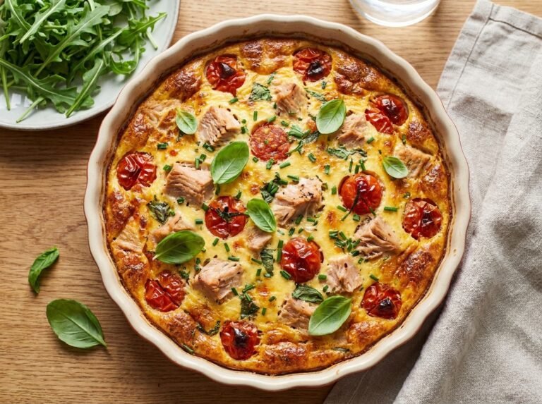 Quiche sans pâte au thon et tomates : une recette légère, savoureuse et facile à préparer