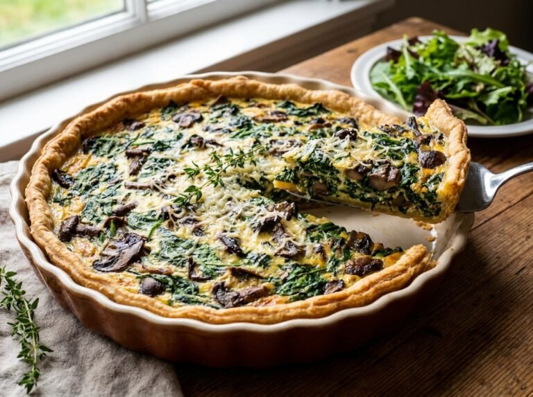 Flan épinards & champignons