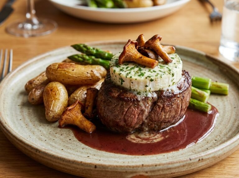 Filet Mignon de Bœuf au Fromage Frais aux Herbes et Champignons : Une Recette Élégante et Savoureuse