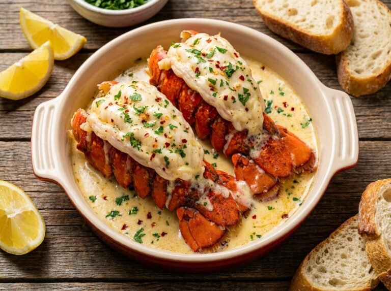 Garlic Parmesan Cream Seafood Lobster Tails