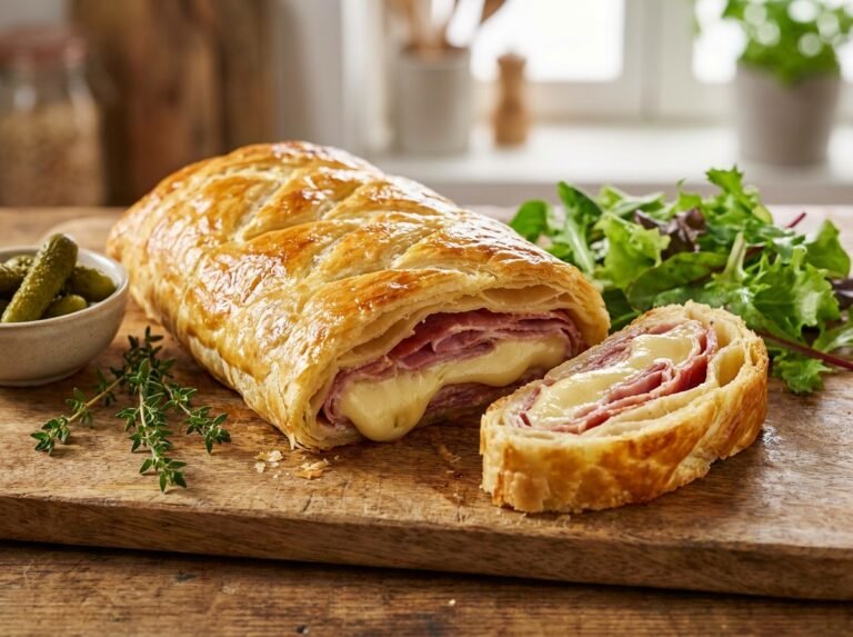 Roulé feuilleté jambon et comté : une recette croustillante et fondante