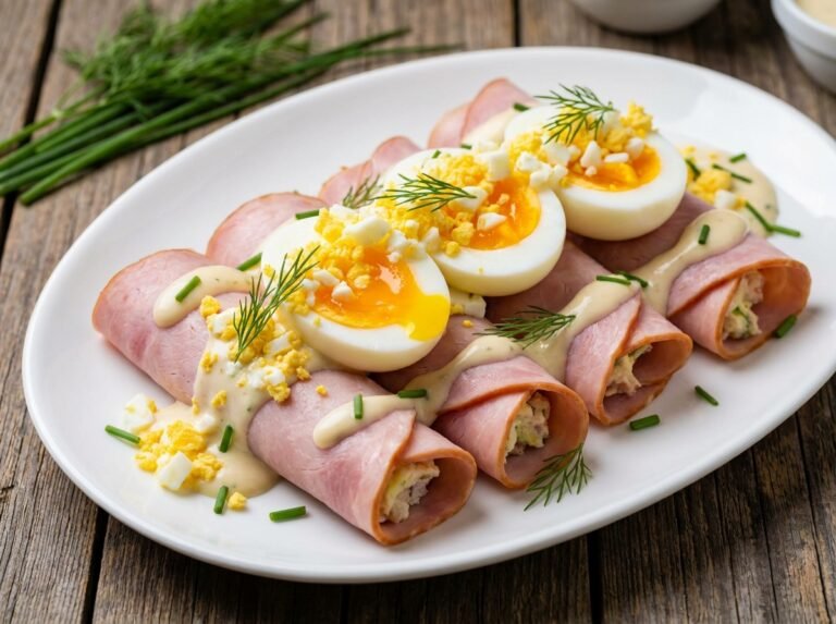 Rouleaux de Jambon aux Œufs Mimosa (Cœur Moelleux, Sauce Légère) : la recette facile et gourmande