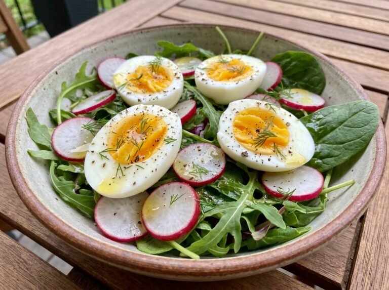Salade d’œufs durs et radis croquants
