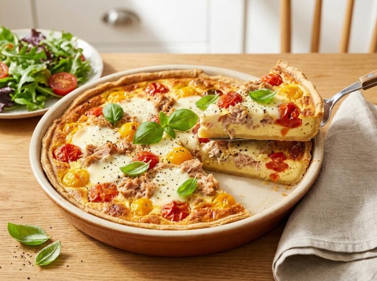Quiche légère au thon & tomates fondante