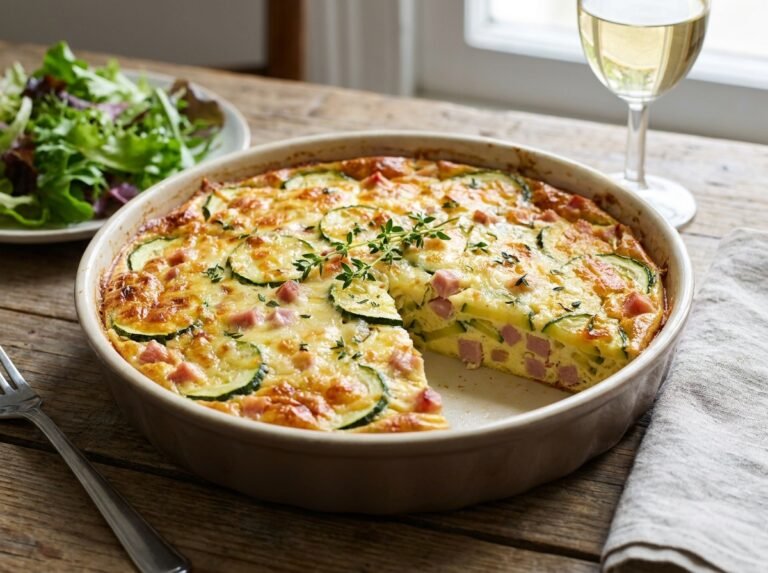 Flan de courgettes au jambon & gruyère : recette fondante et facile