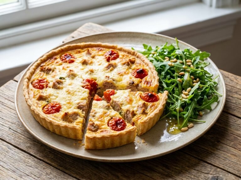 Quiche légère au thon & tomates fondante