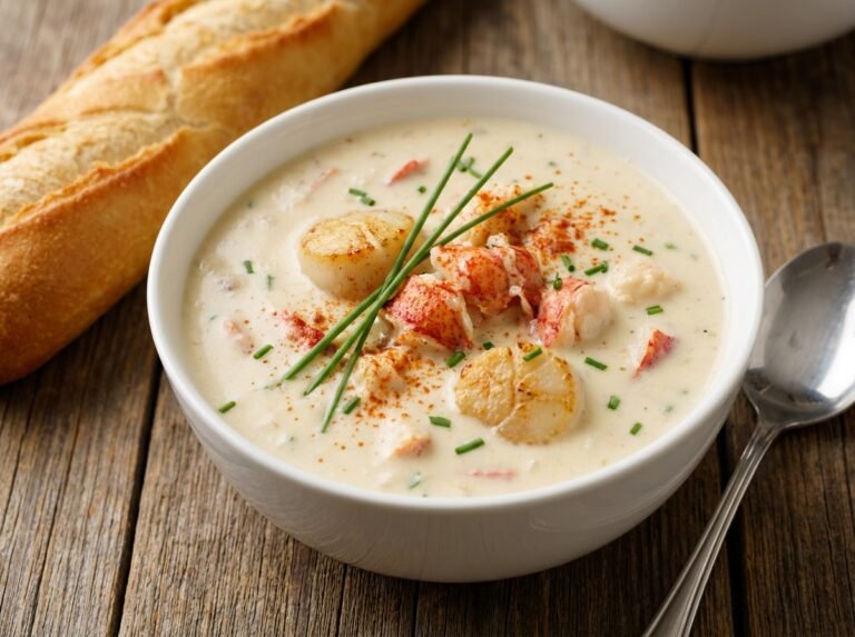 Creamy Lobster and Scallop Seafood Chowder