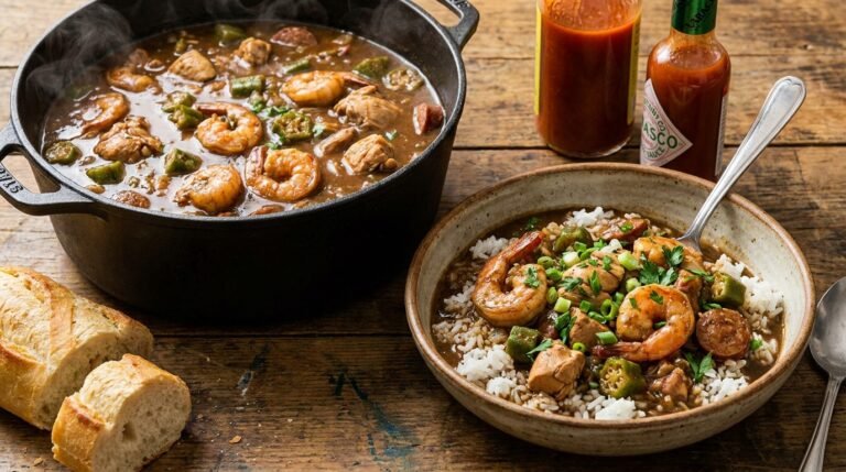Louisiana-Style Seafood Shrimp and Chicken Gumbo Recipe