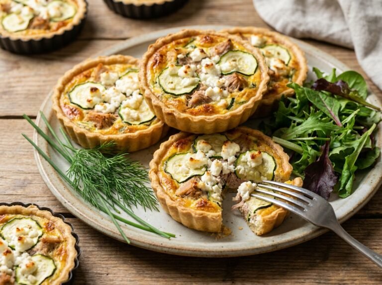 Mini-quiches au thon, courgette et chèvre frais : une recette gourmande et facile