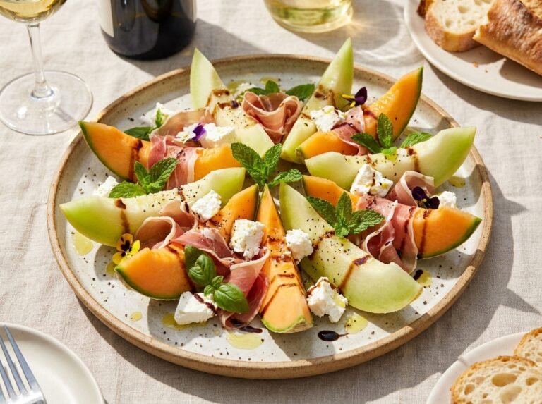 Recette de Salade Melon, Feta & Jambon Cru