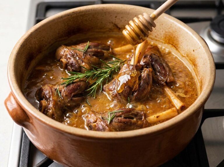 Souris d’agneau fondantes, mijotées au miel doux