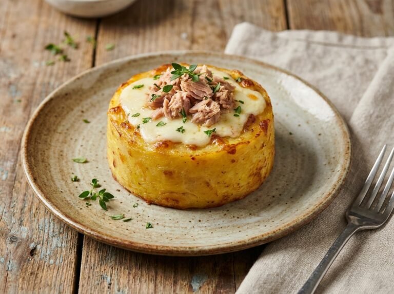 Gâteau fondant de pommes de terre au thon et mozzarella : une recette familiale, gourmande et facile