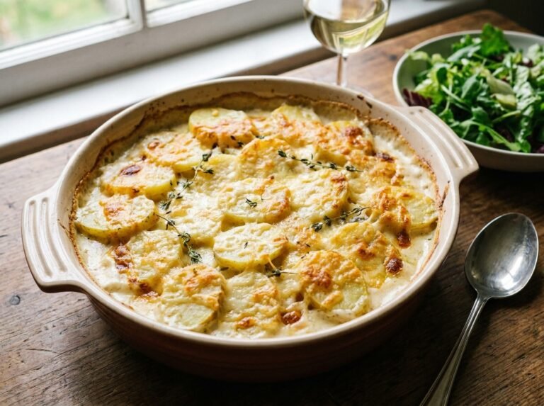 Gratin de pommes de terre au lait et emmental : une recette fondante et réconfortante