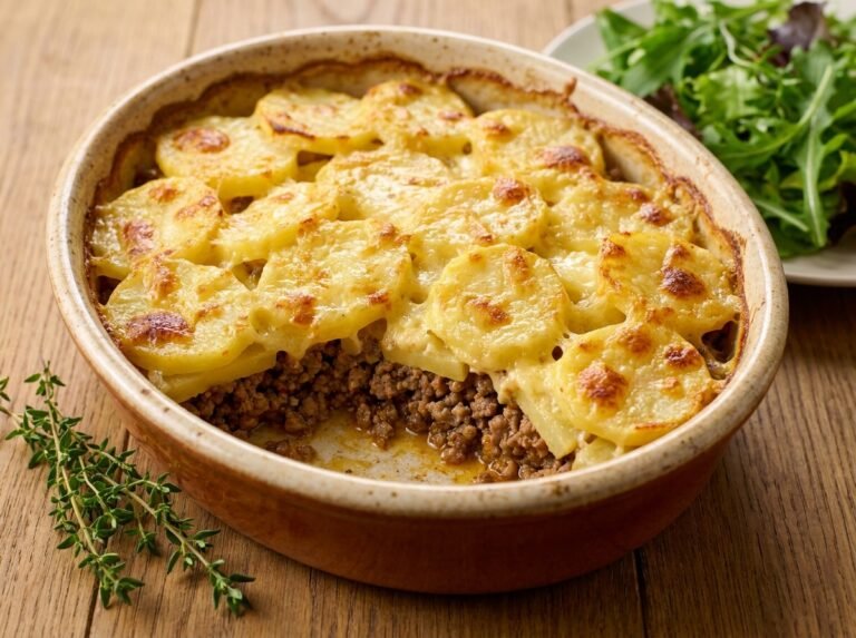 Gratin de pommes de terre à la viande hachée : fondant, familial et gourmand