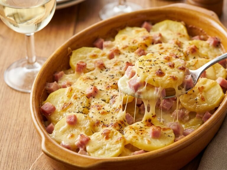 Gratin de pommes de terre, jambon & raclette : bien fondant et ultra gourmand
