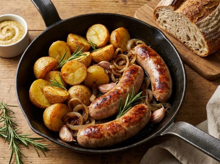 Saucisses aux pommes de terre : une recette familiale, simple et réconfortante