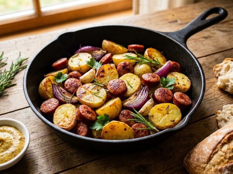 Poêlée de Pommes de Terre aux Saucisses : Une Recette Familiale Simple et Gourmande