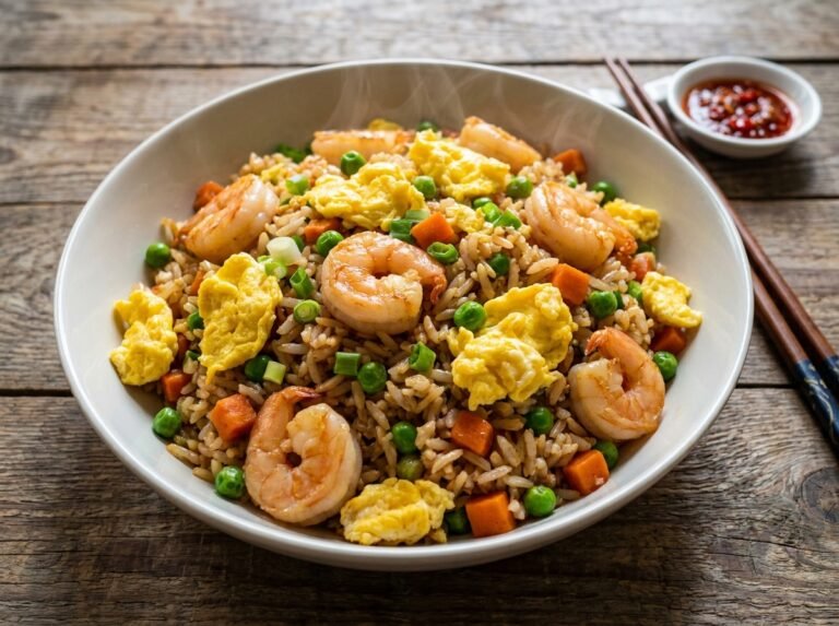Shrimp Fried Rice with Scrambled Egg