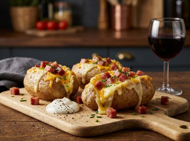 🥔 Pommes de terre farcies au fromage et jambon cru