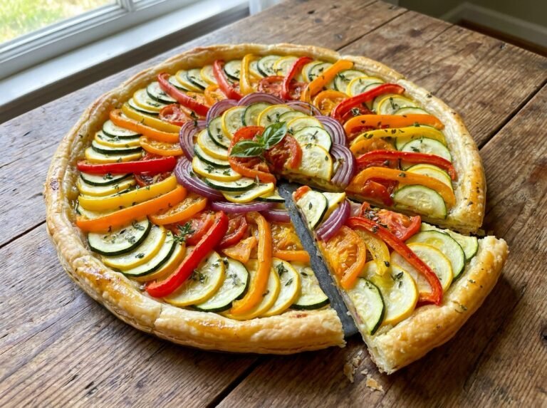 Tarte du Soleil aux courgettes, tomates, poivron & oignon