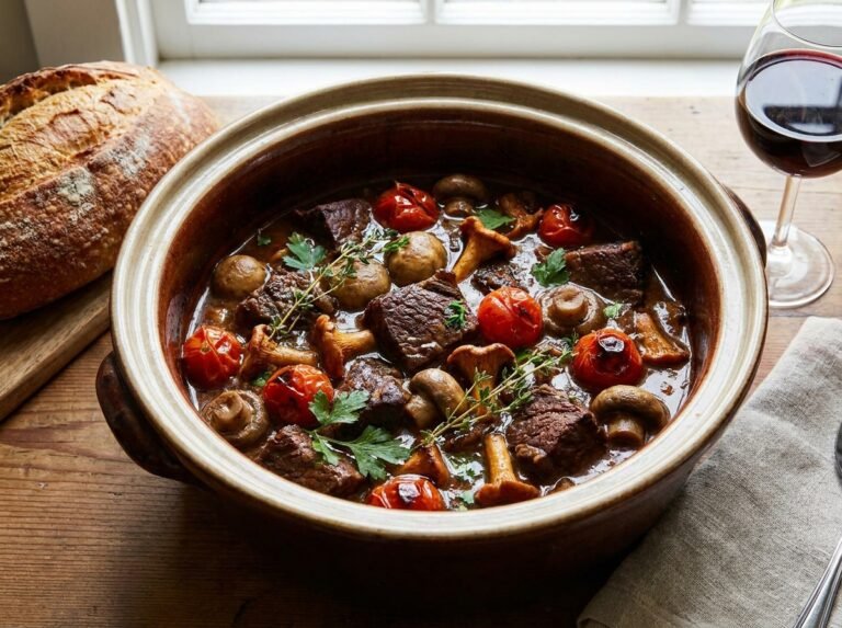 Bœuf Braisé aux Champignons et Tomates : une recette mijotée riche en saveurs