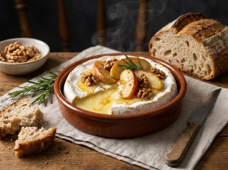 Camembert rôti au miel, pommes & noix : la recette fondante et gourmande