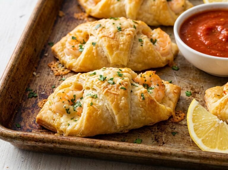 Baked Garlic Parmesan Shrimp Seafood Roll-Ups