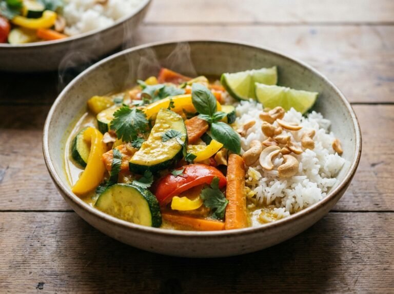 Poêlée de courgettes au curry doux et crème de coco