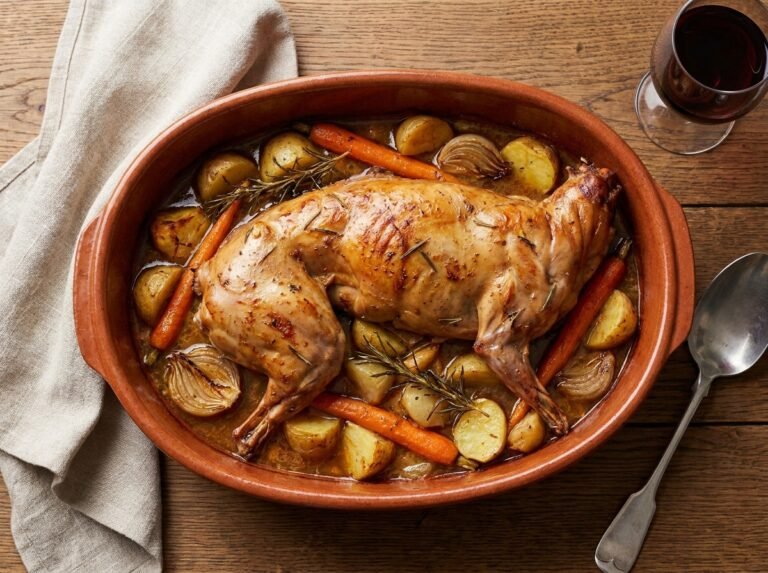 Lapin rôti en cocotte