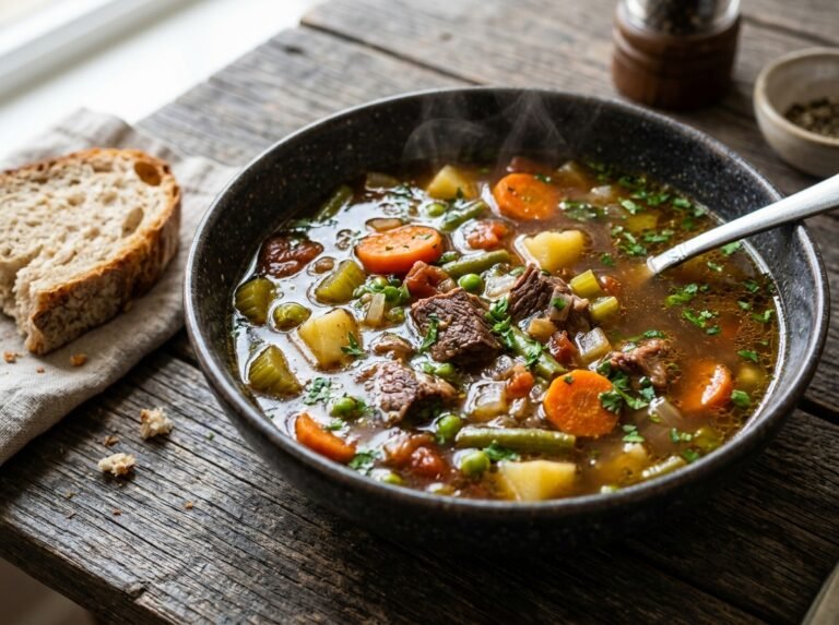 Soupe aux légumes au bouillon de bœuf : une recette familiale, simple et réconfortante