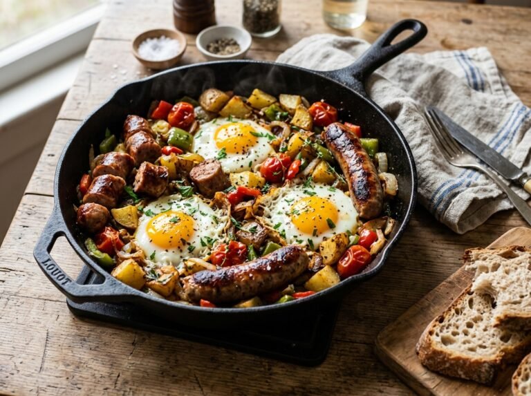Poêlée Paysanne aux Saucisses & Œufs : la recette rustique, généreuse et facile à préparer