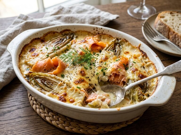 Gratin d’Endives au Saumon Fumé & Fromage : Recette Facile, Fondante et Gourmande