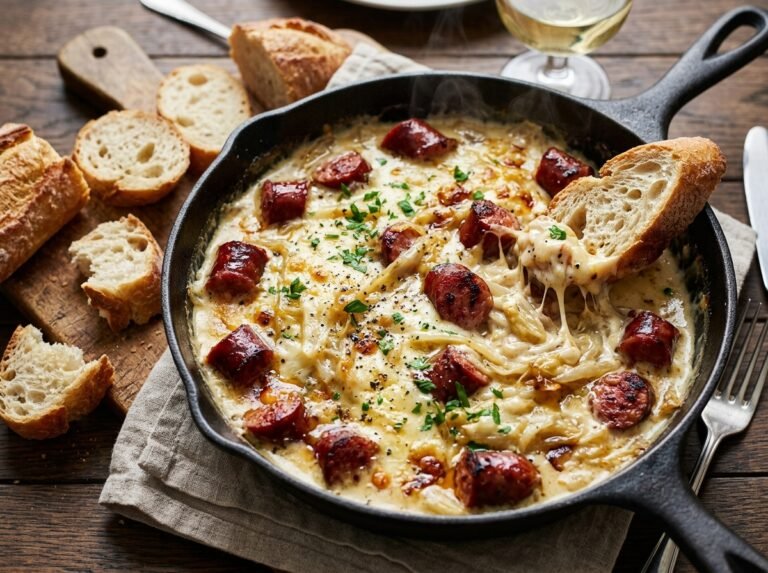 Fondue d’Endives aux Saucisses Fumées – Crémeuse & Gourmande