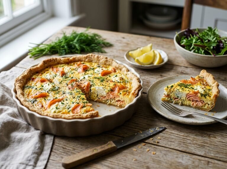 Quiche au Saumon Fumé et Boursin : Recette Crémeuse, Facile et Savoureuse