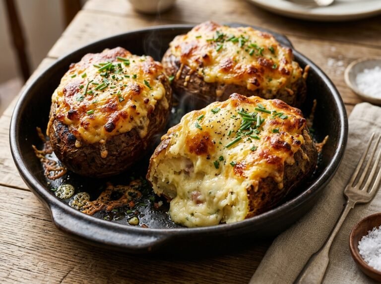 Pommes de terre farcies gratinées, fondantes et dorées : la recette familiale ultra-gourmande