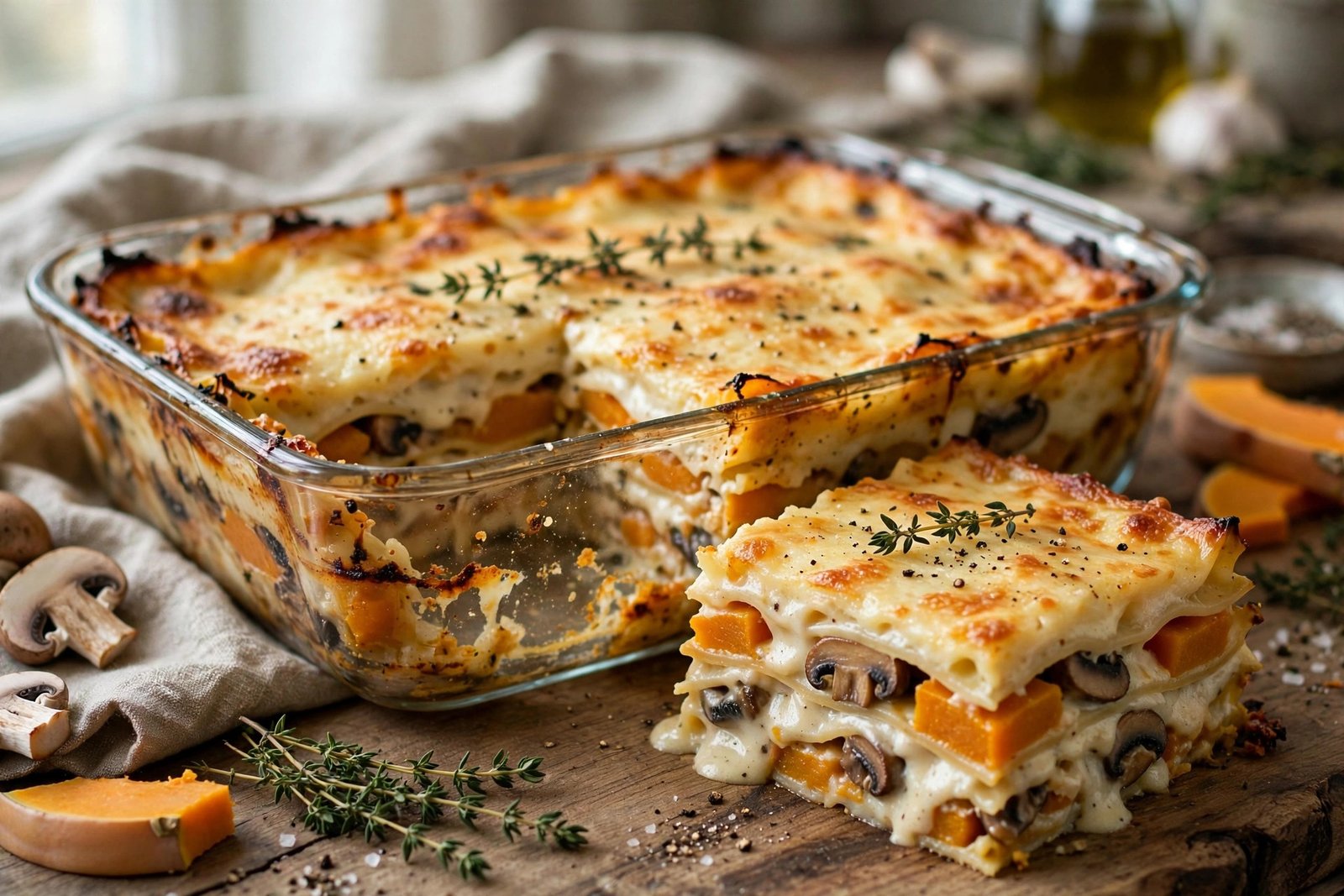 lasagnes butternut champignons