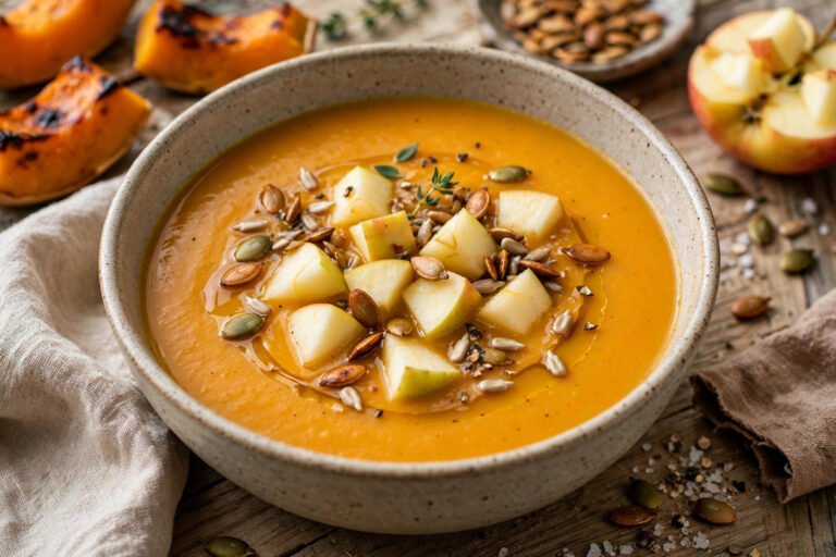 Velouté de Butternut Rôtie et Pommes : la Soupe d&rsquo;Automne Ultra Crémeuse