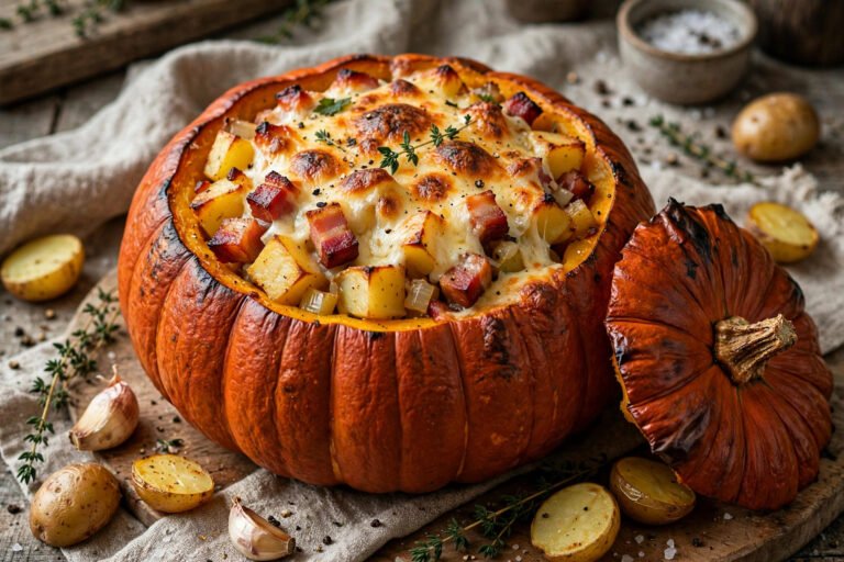 Recette Potiflette : la Tartiflette dans un Potimarron