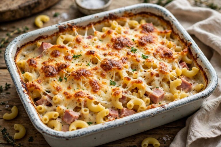 gratin de coquillettes au jambon